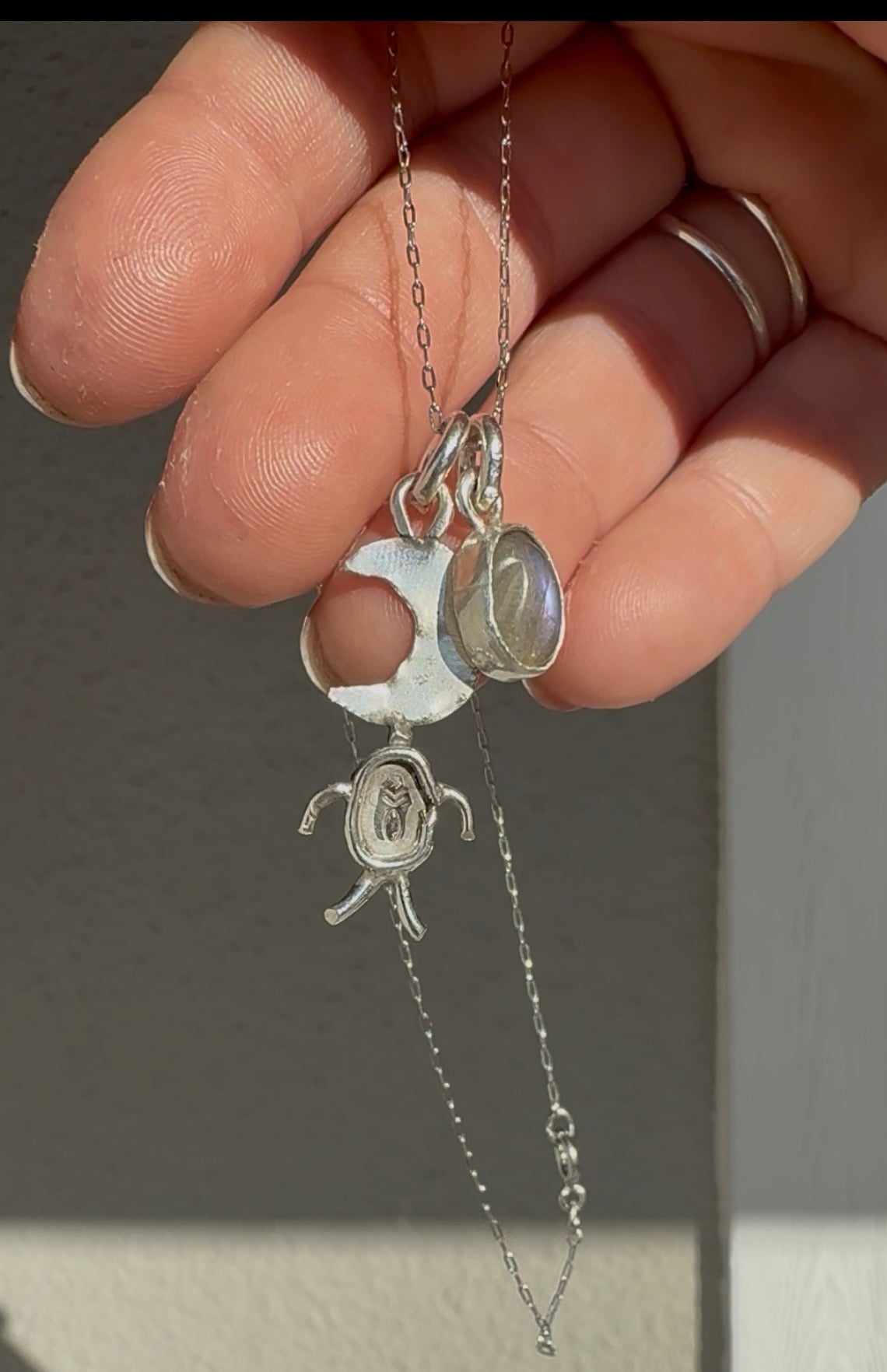Cosmic Moon Man Charm Necklace!