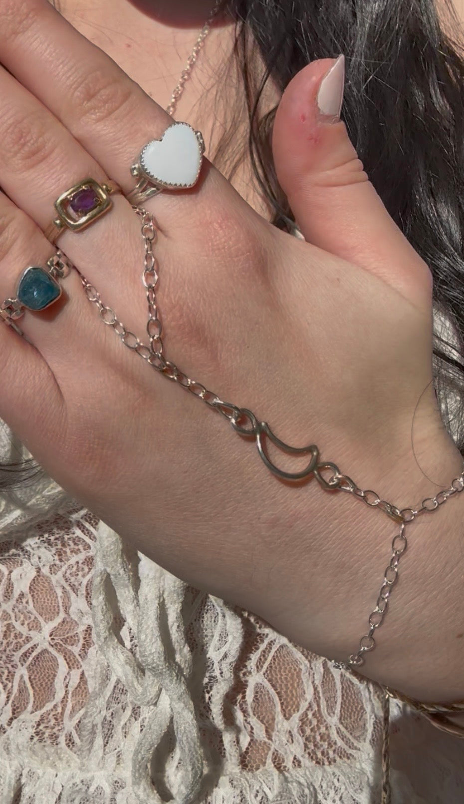 Silver Moonspell Hand Chain!