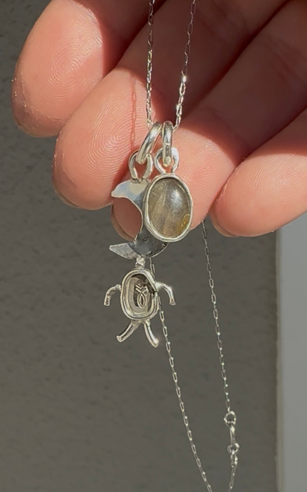 Cosmic Moon Man Charm Necklace!