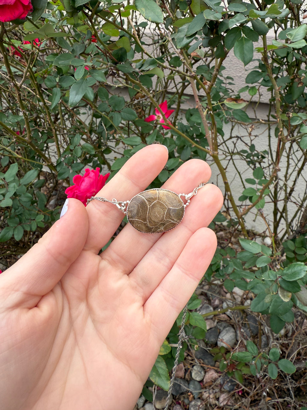 Coral Timepiece Necklace